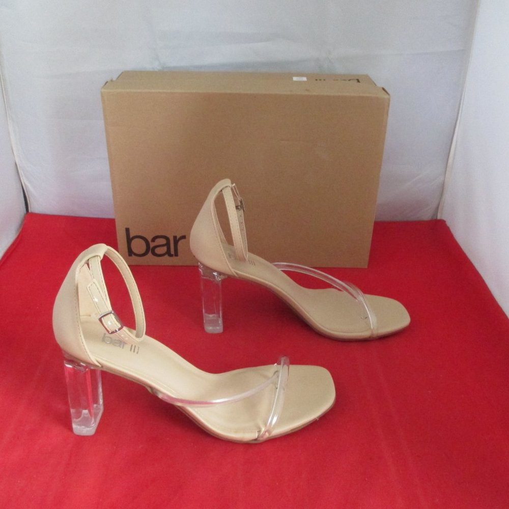 BAR III Blakke Dress Sandals $79 - US Size 7 1/2 M - Clear / Nude - #804